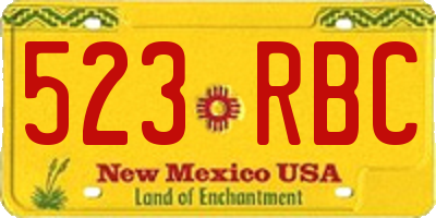 NM license plate 523RBC