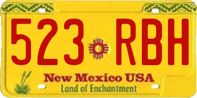 NM license plate 523RBH