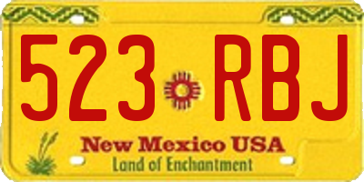 NM license plate 523RBJ