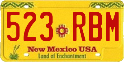 NM license plate 523RBM