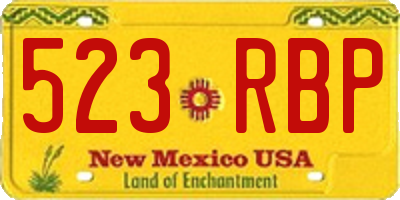 NM license plate 523RBP