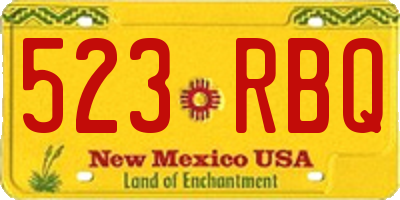 NM license plate 523RBQ