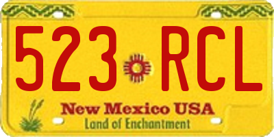 NM license plate 523RCL