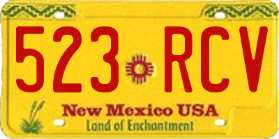 NM license plate 523RCV