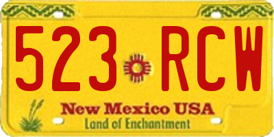 NM license plate 523RCW