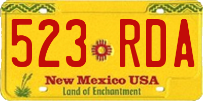 NM license plate 523RDA