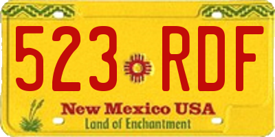 NM license plate 523RDF