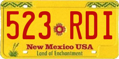 NM license plate 523RDI
