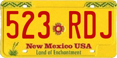 NM license plate 523RDJ