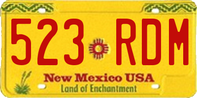 NM license plate 523RDM