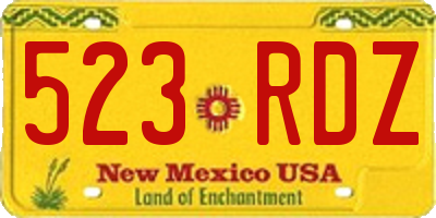 NM license plate 523RDZ