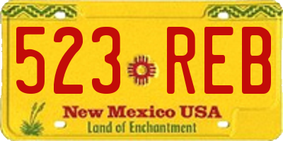NM license plate 523REB