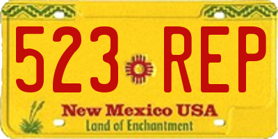 NM license plate 523REP