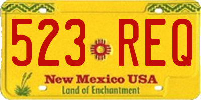 NM license plate 523REQ