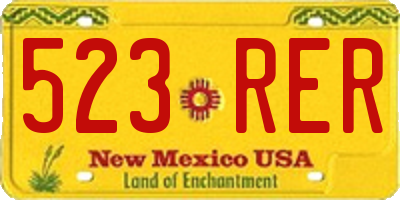 NM license plate 523RER