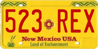 NM license plate 523REX