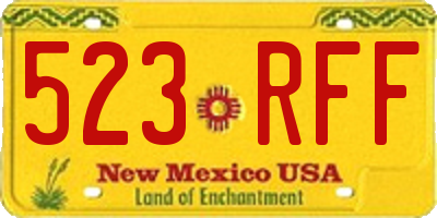 NM license plate 523RFF