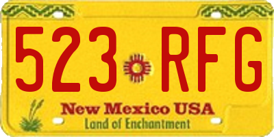 NM license plate 523RFG