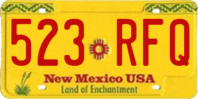 NM license plate 523RFQ