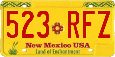 NM license plate 523RFZ