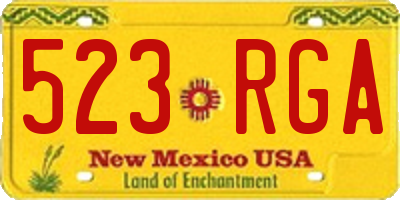 NM license plate 523RGA