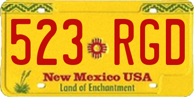 NM license plate 523RGD