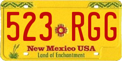 NM license plate 523RGG
