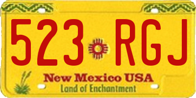 NM license plate 523RGJ