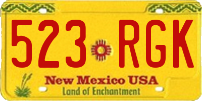 NM license plate 523RGK