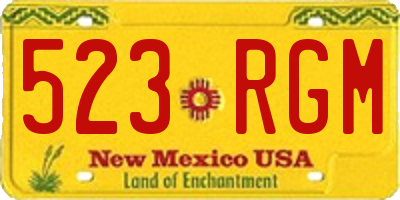 NM license plate 523RGM