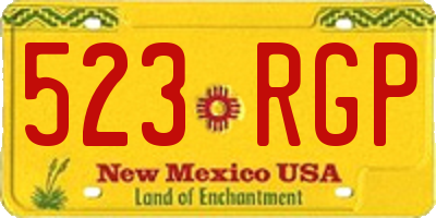 NM license plate 523RGP