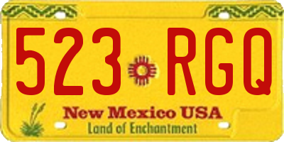 NM license plate 523RGQ