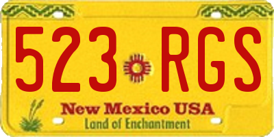 NM license plate 523RGS