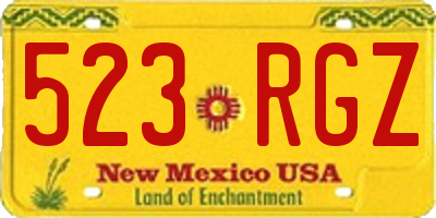 NM license plate 523RGZ