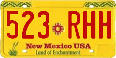 NM license plate 523RHH
