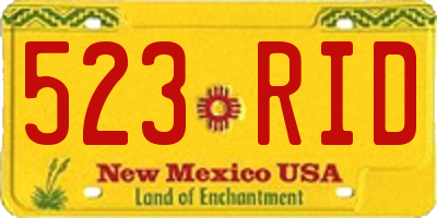 NM license plate 523RID