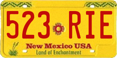 NM license plate 523RIE