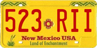 NM license plate 523RII