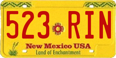 NM license plate 523RIN