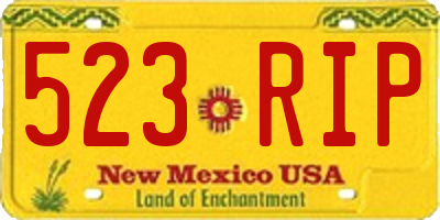 NM license plate 523RIP