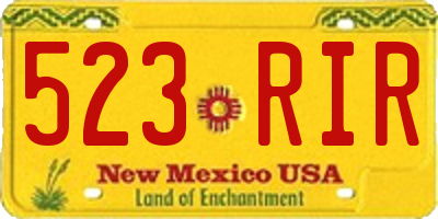 NM license plate 523RIR