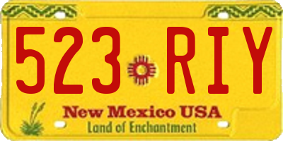 NM license plate 523RIY