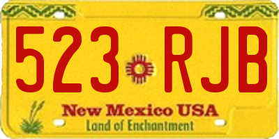 NM license plate 523RJB