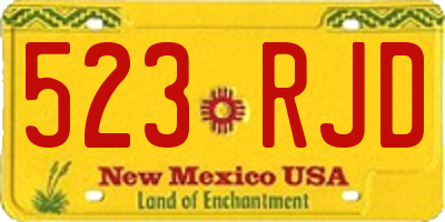 NM license plate 523RJD