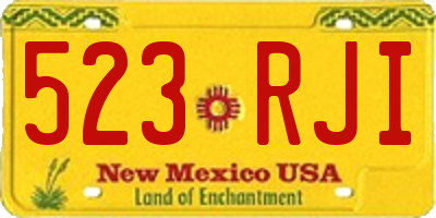NM license plate 523RJI