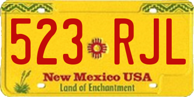 NM license plate 523RJL