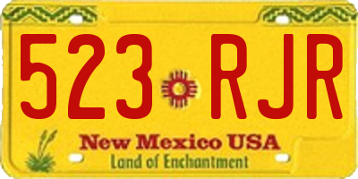 NM license plate 523RJR