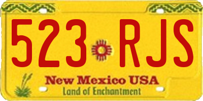 NM license plate 523RJS