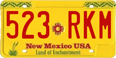 NM license plate 523RKM