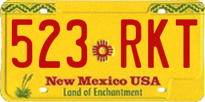 NM license plate 523RKT